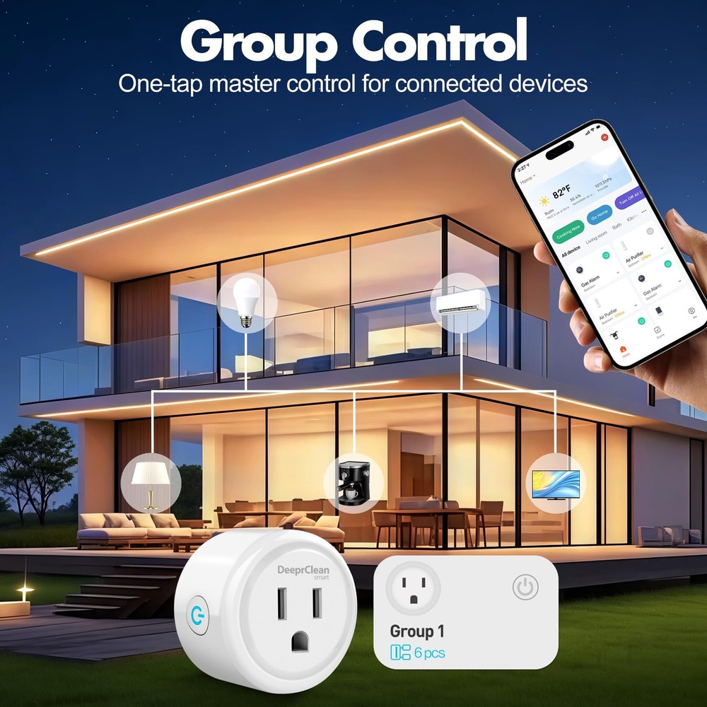 DeeprClean Mini Smart Plugs That Work with Alexa, Wifi Socket Compatible...