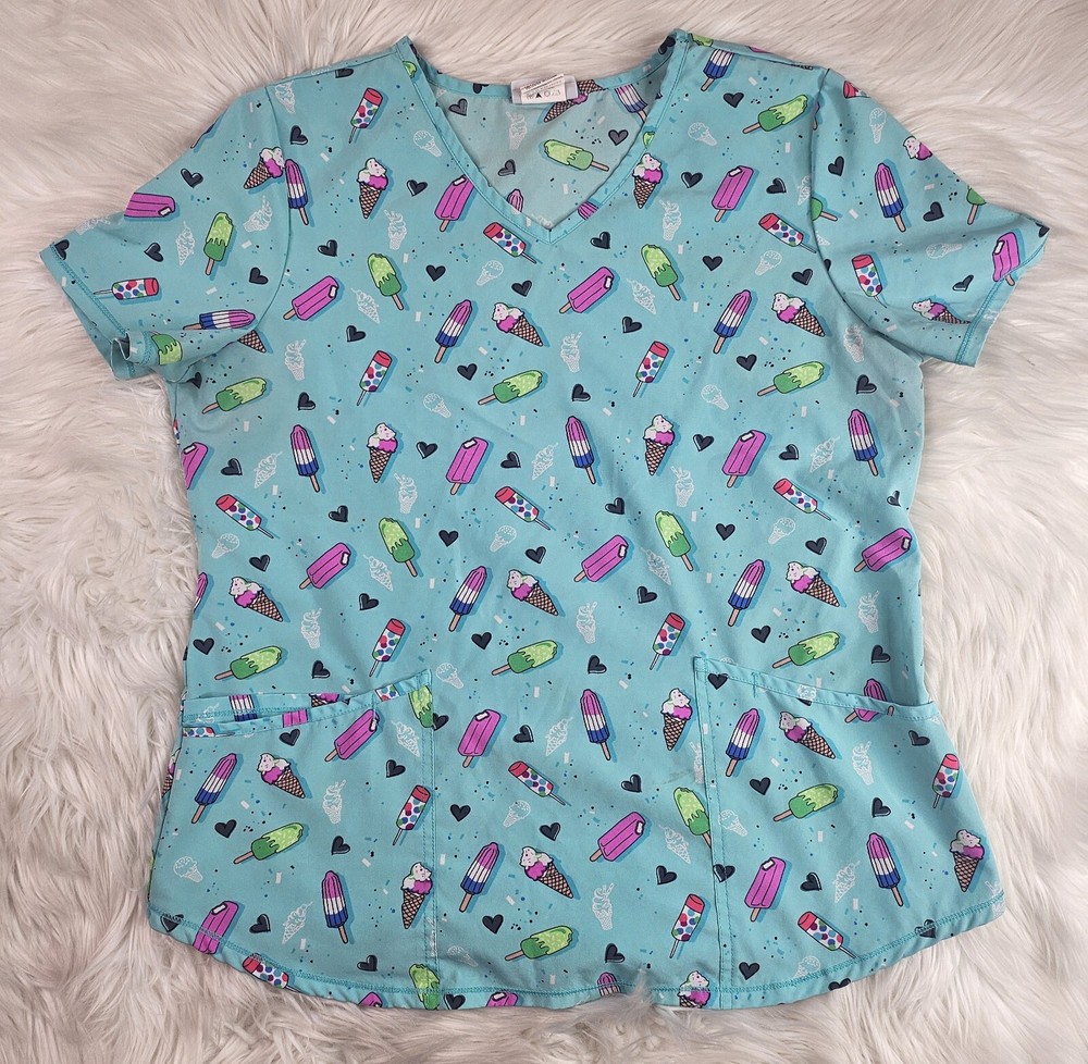 Scrubstar (M) Poly Spandex Multicolor Popsicle Ice Cream