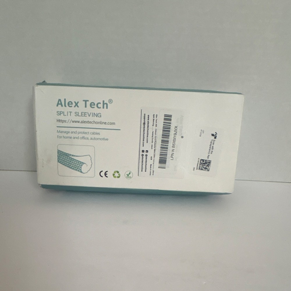 Alex Tech Split Sleeving 1/4 Inch 25 ft Black Cable Management