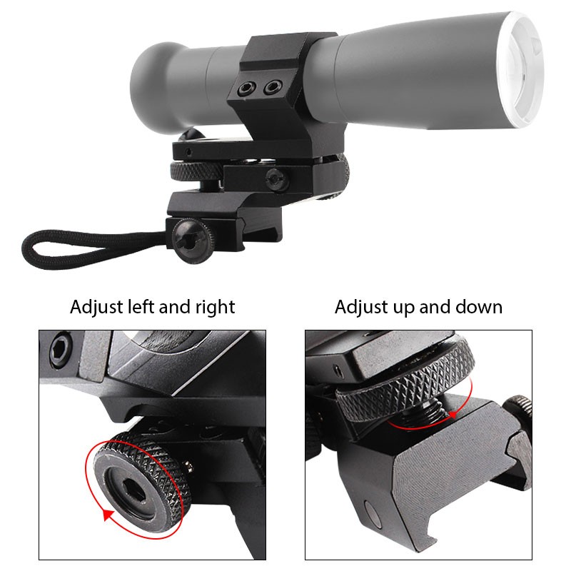 2X 1"25.4mm Ring Laser Sight Scope Mount Adjustable Elevation Windage 20mm Rail