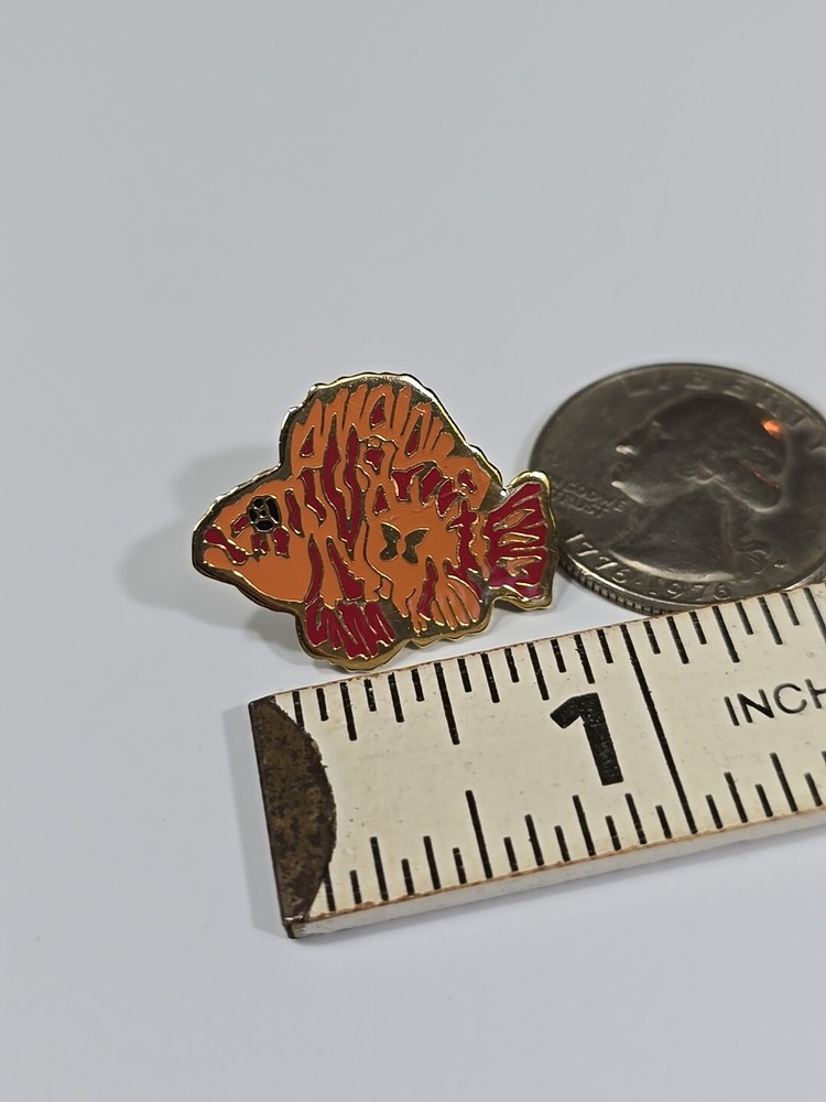 Fish Salmon Color Lapel Pin Thin Metal
