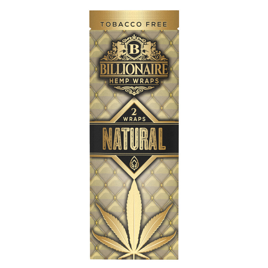 Billionaire Wraps - Natural For Rolling - 2 Wraps (1 Pouch +Tracking)