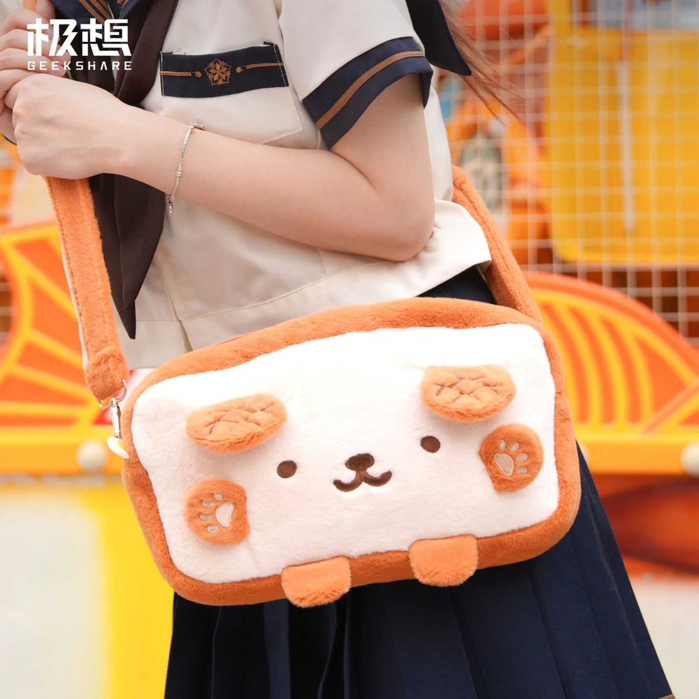 GeekShare Toast Plush Bag Carry Case with Shoulder Strap for Switch/Switch OLED