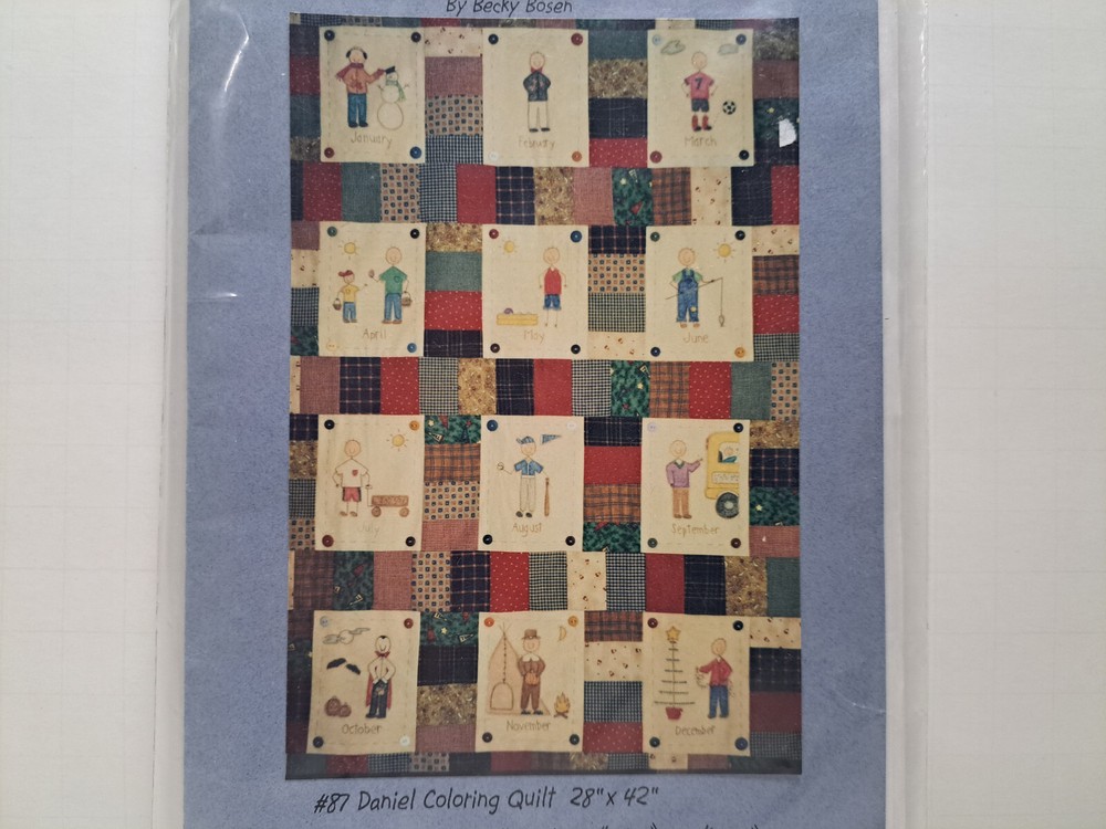 Simple Samplers Pattern - Daniel Coloring Quilt (28" x 42") #87