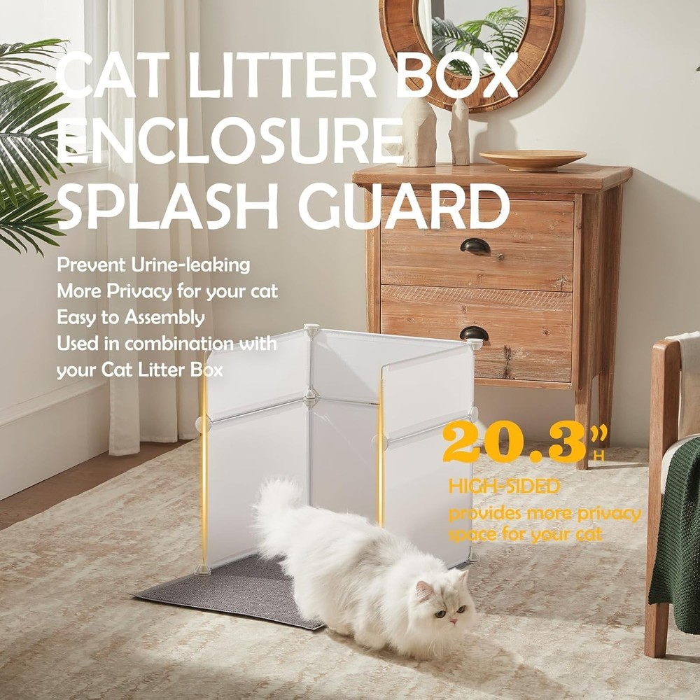 Large Cat Litter Box Enclosure Splash Guard Kit