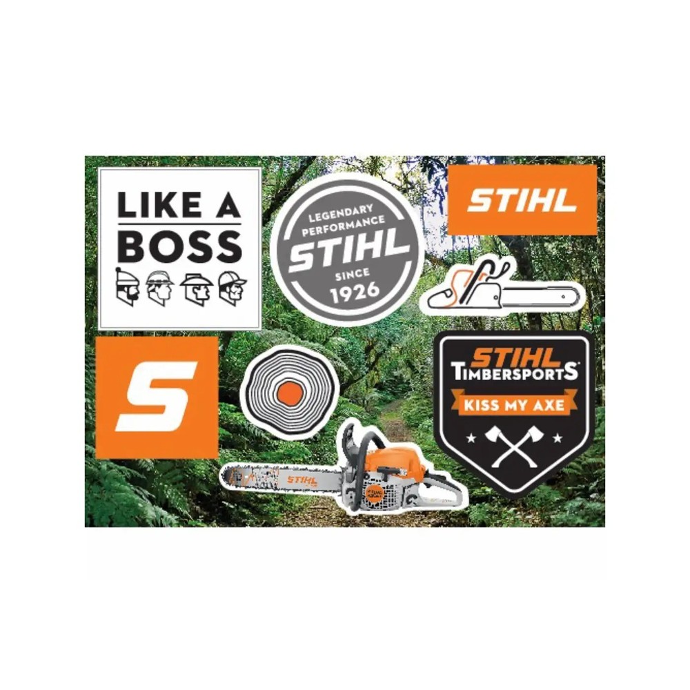 STIHL® sticker sheet 8 assorted stickers NEW!