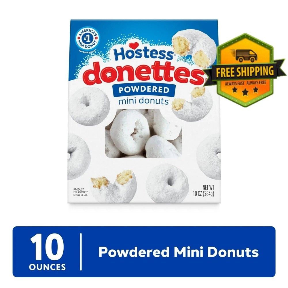 Hostess Donettes, Powdered Mini Donuts, 10 Oz Bag
