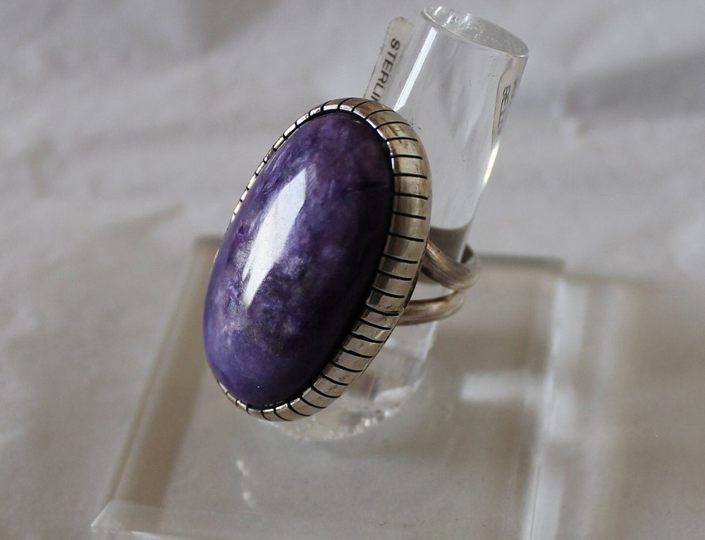 Charoite and Sterling Silver Ring Size 7