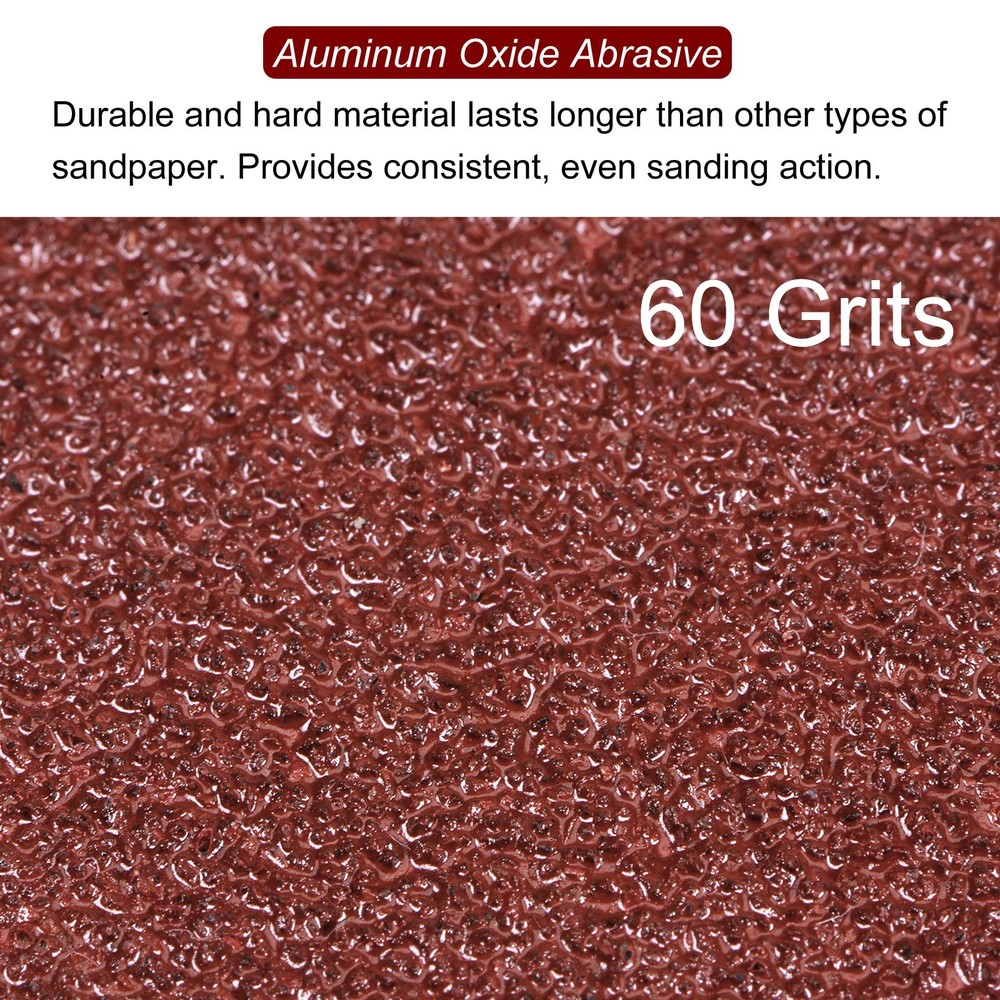 120pcs 60 Grits 80mm Aluminum Oxide Triangular Hook & Loop Sandpapers Pads