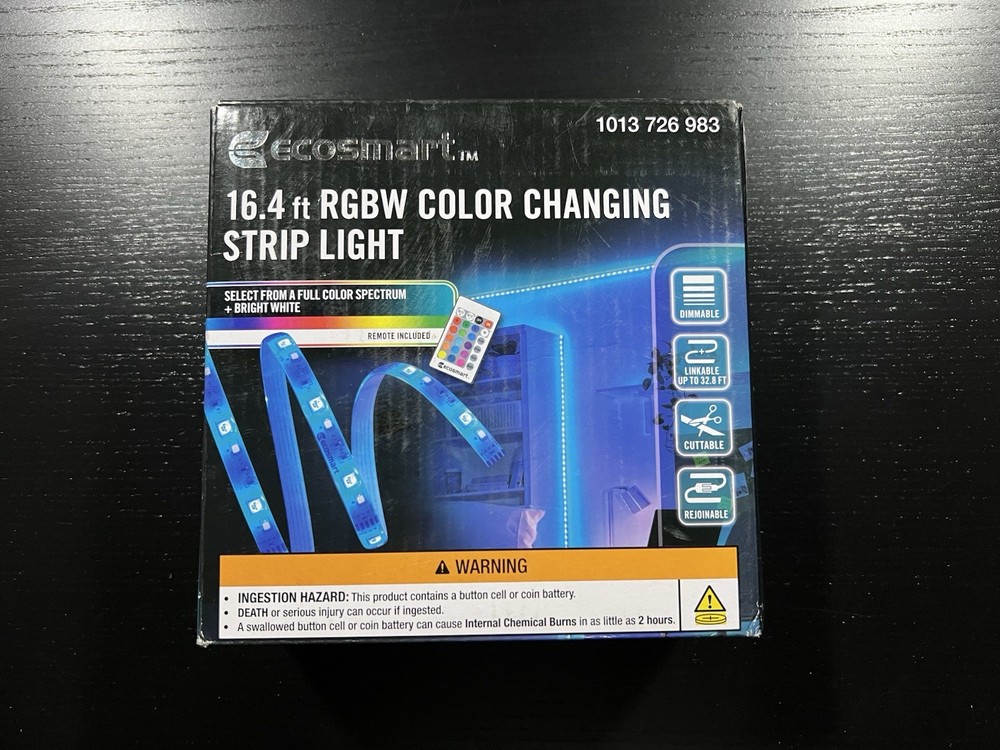 16.4 ft. Plug-In Dimmable Cuttable Color-Changing Integrated LED Strip Light