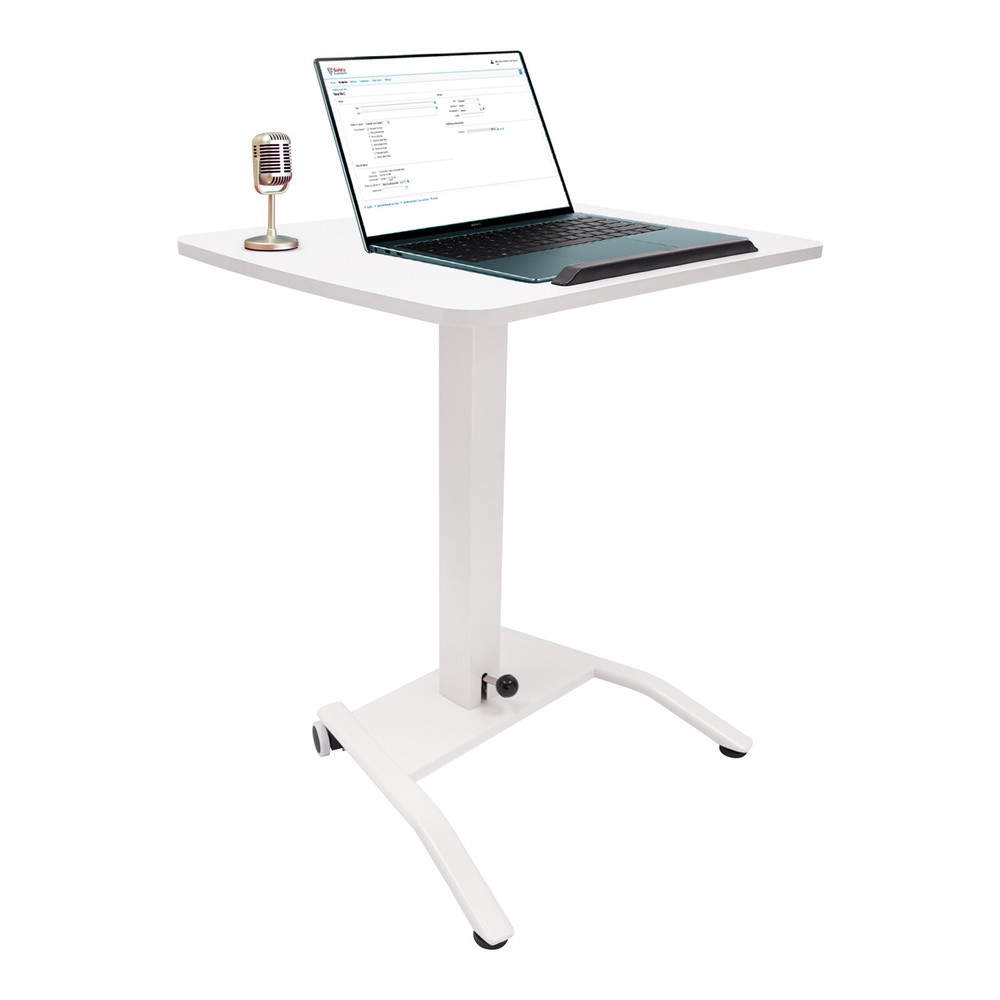 Adjustable 10??-30?? Rolling Podium Desk Standing Lifting Computer Desk White
