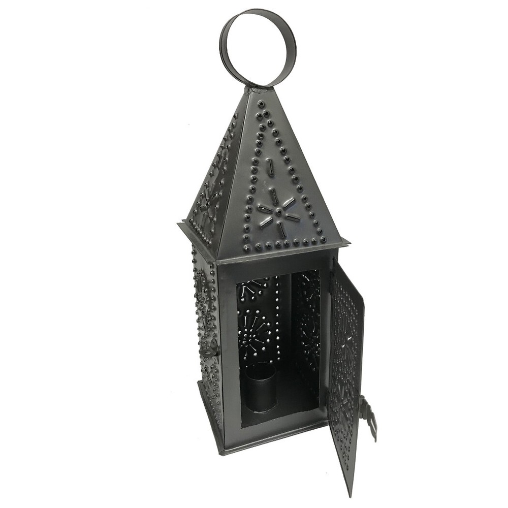 Punched Lantern, Antiqued Tin Finsih
