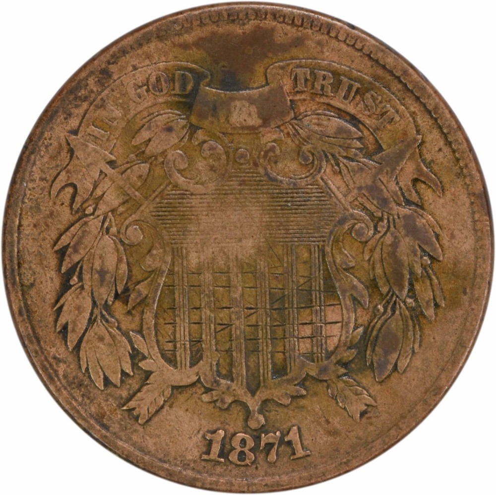 1871 Two Cent Piece VG Uncertified #301