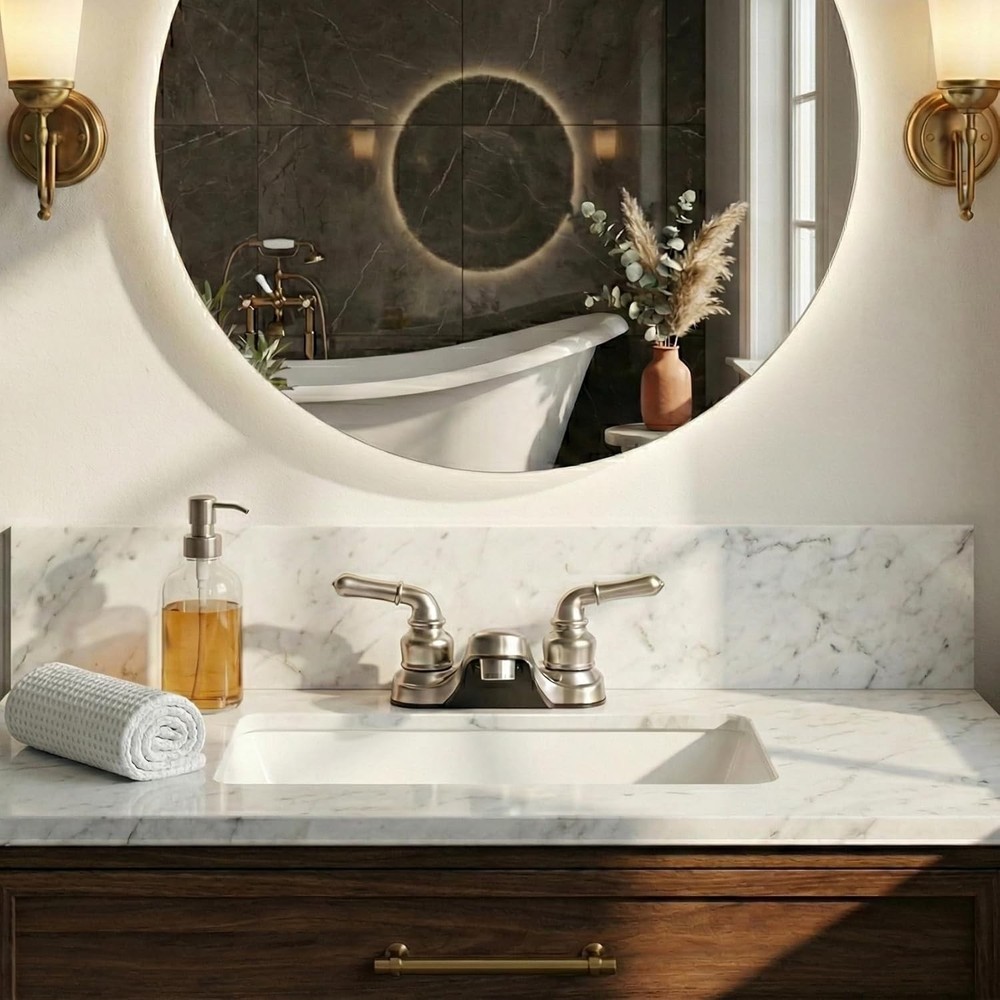 Bathroom sink faucet brushed nickel