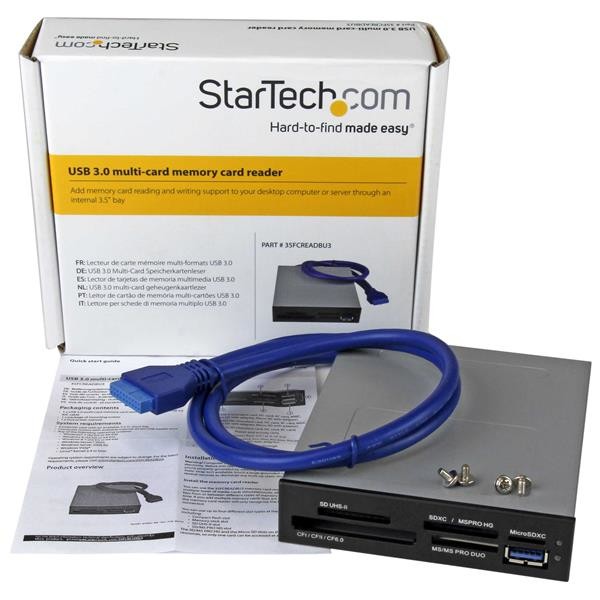 StarTech USB3.0 Internal Multi-Card Reader - Black Metallic