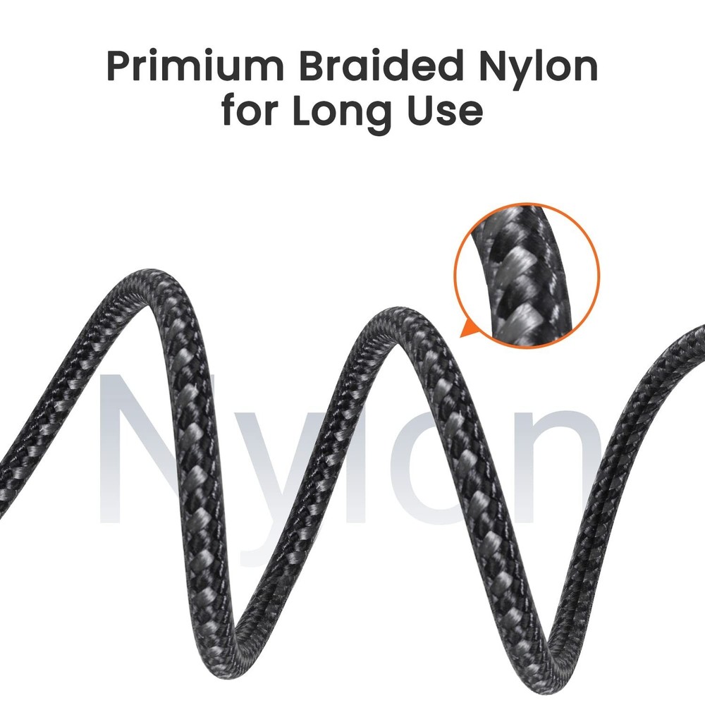 3-Pack Braided USB C to Type-C Fast Charging Data SYNC Charger Cable 3/6/10FT