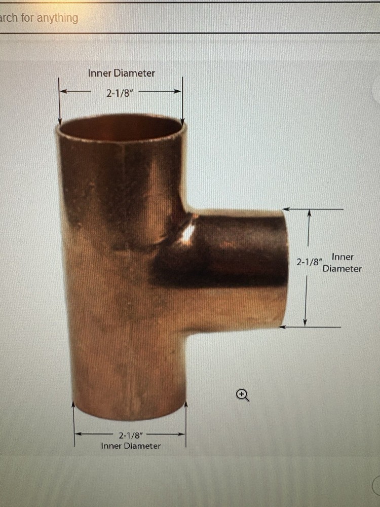 NIBCO 2 inch, Copper Pressure Sweat TEE fitting