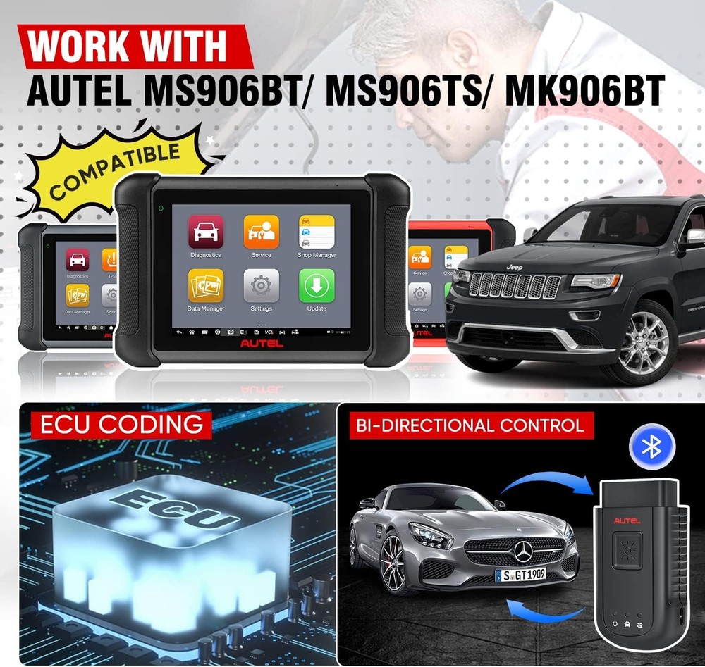 Autel V100 MaxiSYS VCI100 Bluetooth Vehicle Communication Interface for MS906BT