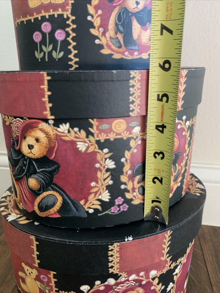 Set Of 5 Stacking Nesting Boxes Floral Bob’s Boxes Victorian Teddies