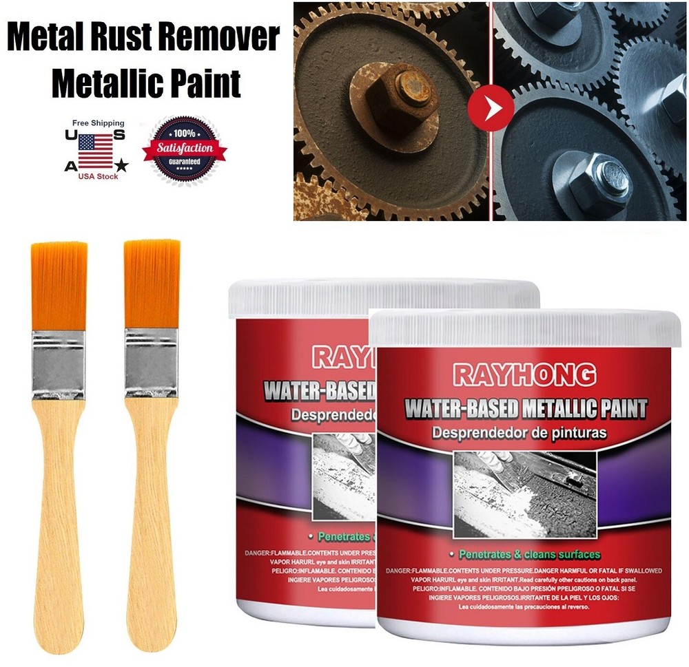 2 PACK Metal Rust Remover Water-based Metallic Paint Rust Conversion Agent