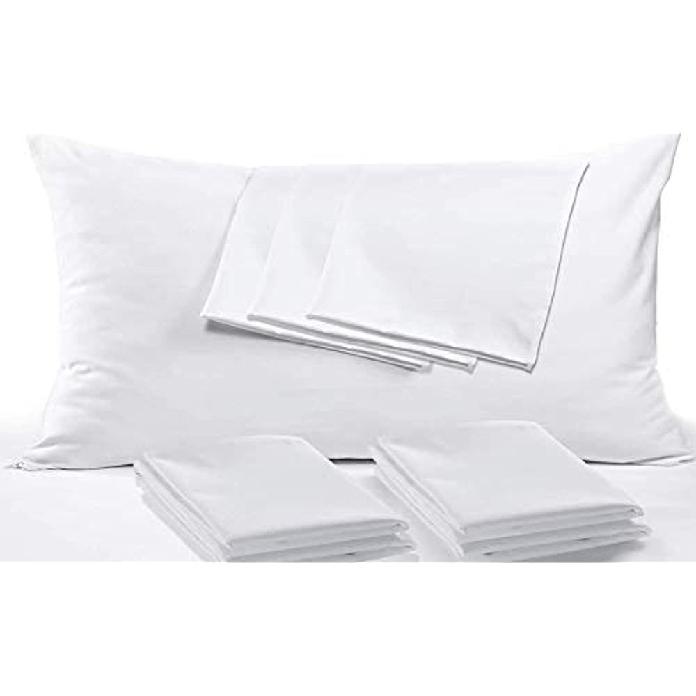 2 Pack Pillow Protectors Cases Covers Standard 20x26 Zippered, White, Microfiber