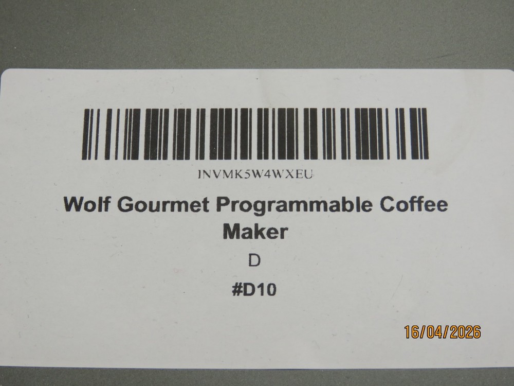 Wolf Gourmet Programable Coffee Maker WGCM100S Auto Drip System Red Knobs [D10]