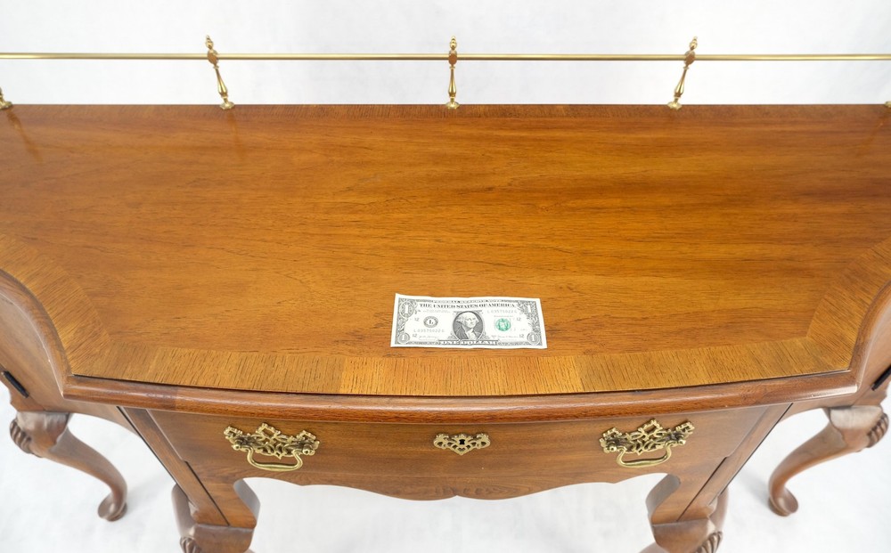 Thomasville Brass Gallery Back Banded Top Light Walnut Sideboard MINT