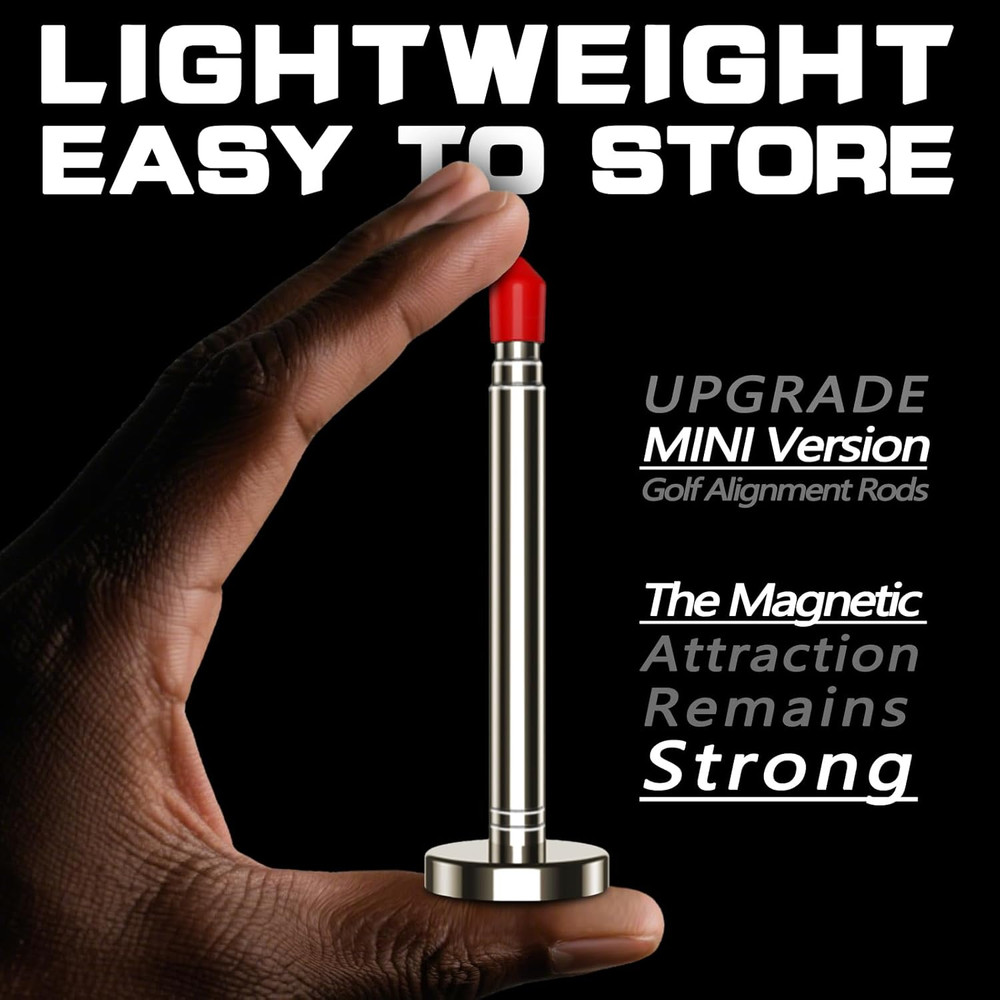 Golf Alignment Rods - Club Alignment Sticks with Telescopic Magnetic Corrector T