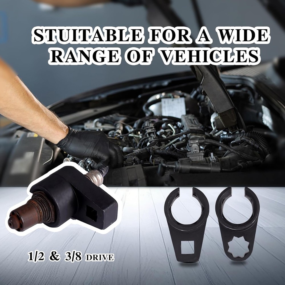 5pcs Oxygen O2 Sensor Socket Remover/Installer Thread Chaser Tool Set Kit 22mm