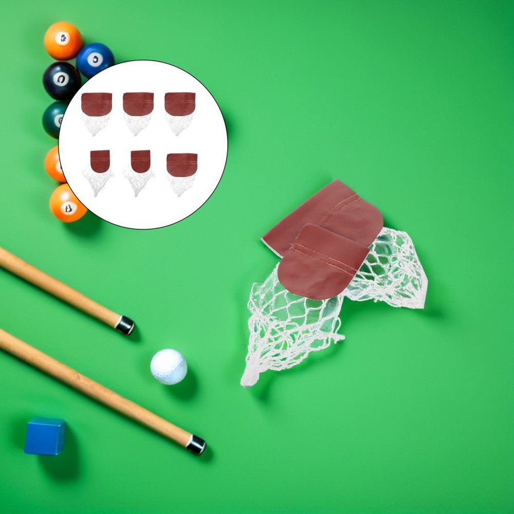 6 Pcs Pool Table Replacement Mesh Bag Accessories Billiards Pocket