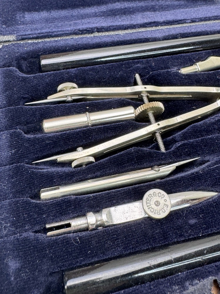 Antique EO RICHTER & CO German Drafting Tool Set In Case 1920-1945