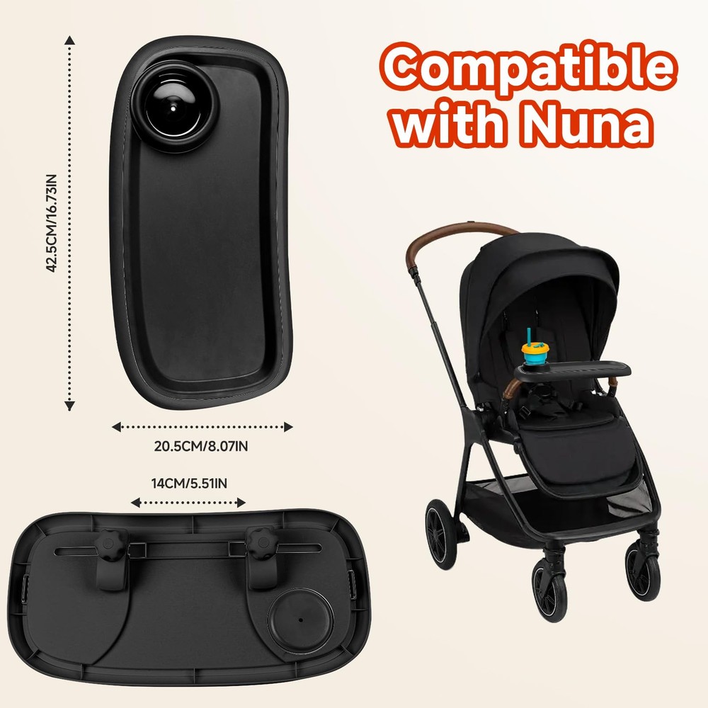 Snack Tray Compatible with Nuna Strollers, Stroller Tray Attachment Fits for ...