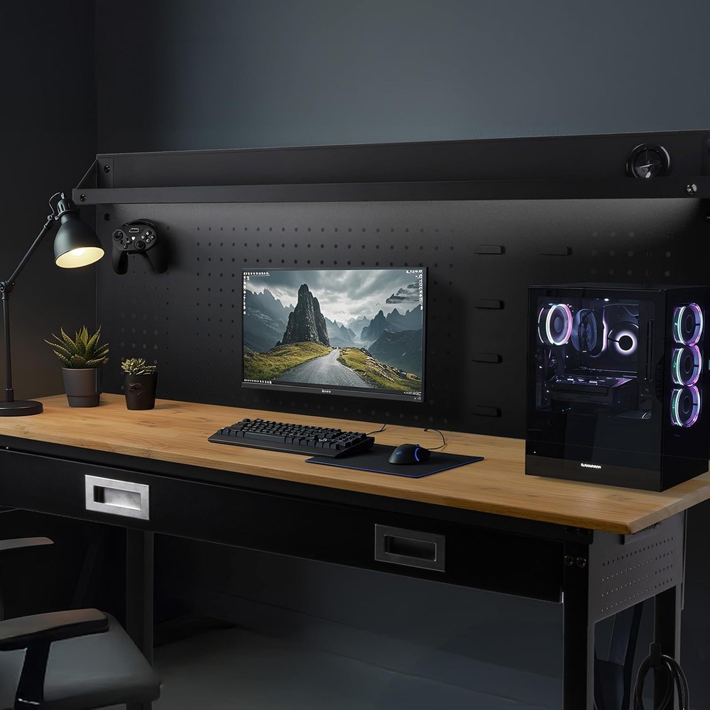 60" Workbench with Drawers, Work Benches for Garage with Strip Light, Adjustable