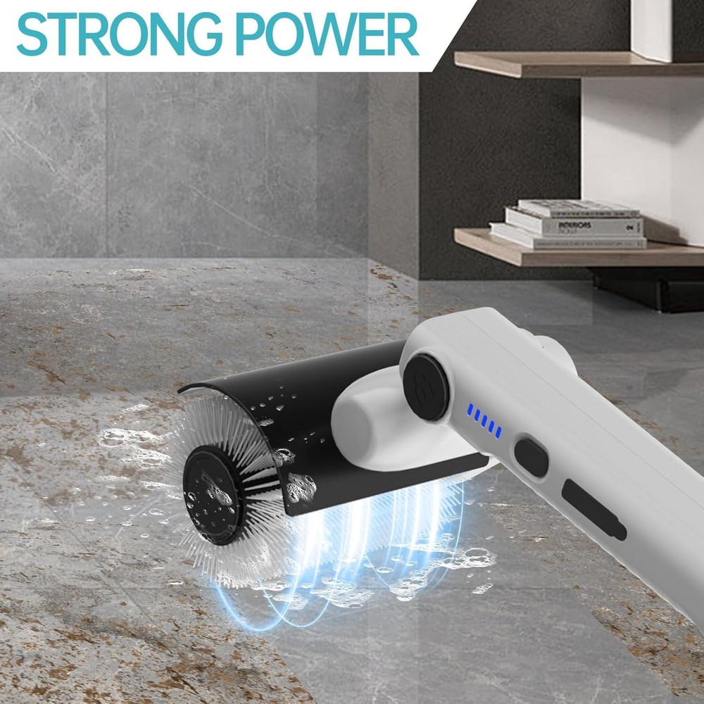 Multi-Surface Cordless Scrubber - Waterproof Spin Brush with Telescopic Pole