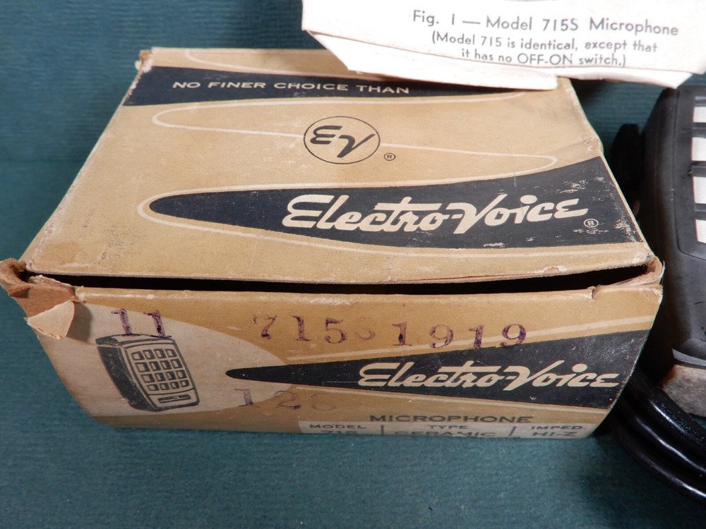 Electro-Voice Model 715 Ceramic Microphone In Original Box