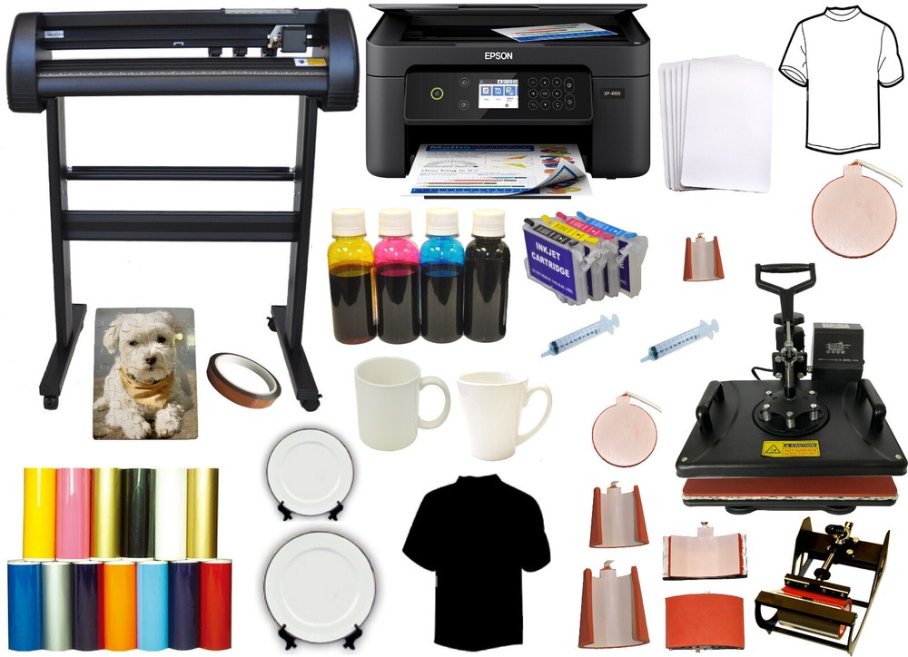 8in1 Combo Pro Heat Press Epson Printer Dye Sublimation 28" Vinyl Cutter Plotter
