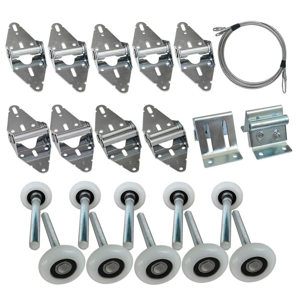 Garage door hardware kit rollers hinges brackets cable repair replacement set