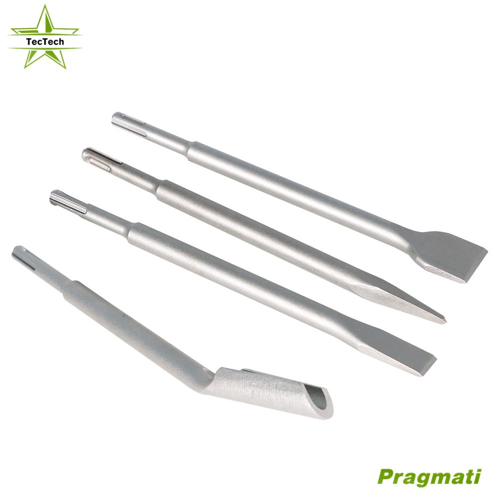 SDS Plus Chisel Rotary Concrete Hammer Drill Bits 4 Pcs Gouge Flat Point Wide