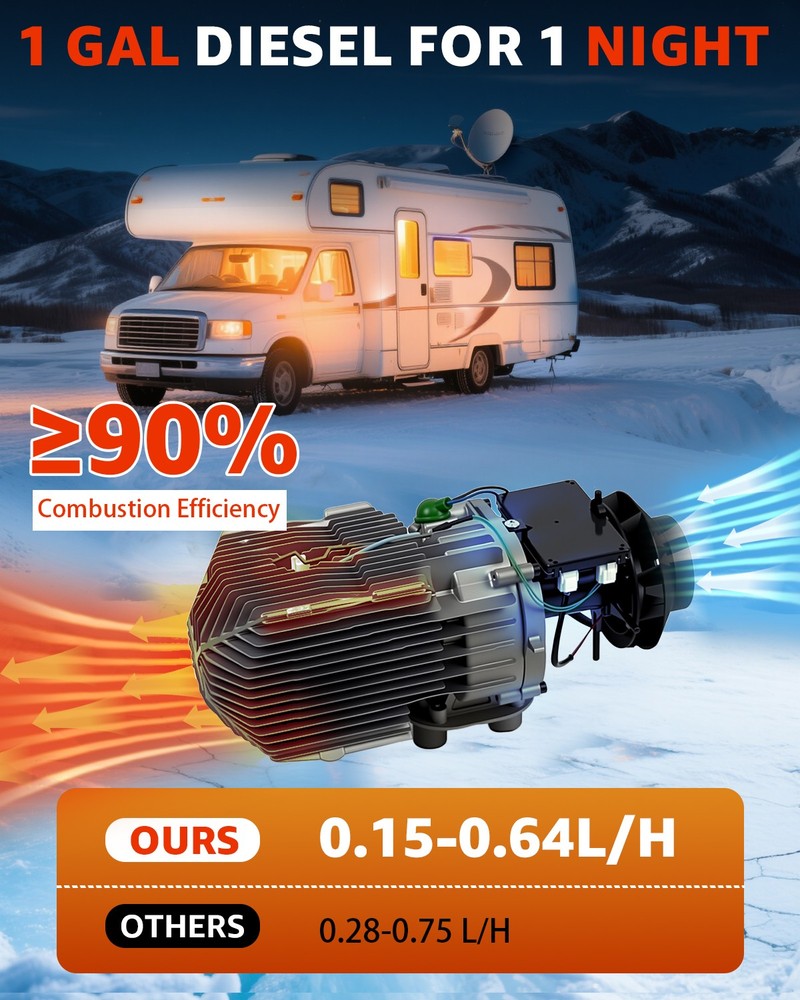 12V 24V 8KW Air Diesel Heater Night Parking Upgrade LCD For RV