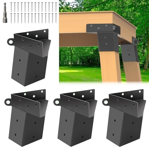 Deer Stand Brackets 4"x 4", Elevator Brackets 4Pcs, Deer Blind Black 1 Set