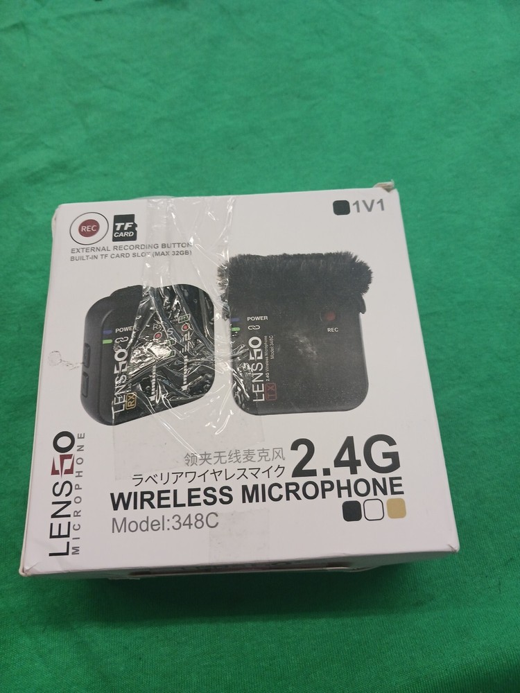 LENSGO 348C 2.4G Wireless lavalier Microphone System Interview Record Microphone