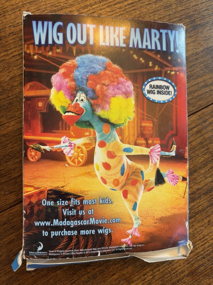 NEW Marty's Rainbow Wig from Madagascar 3