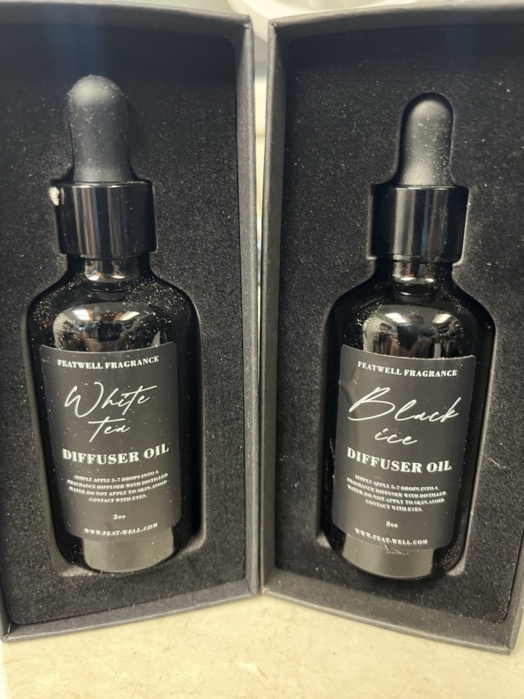 (2 bottles) White tea & Black ice Scent Essential Oil for Diffusers 2oz