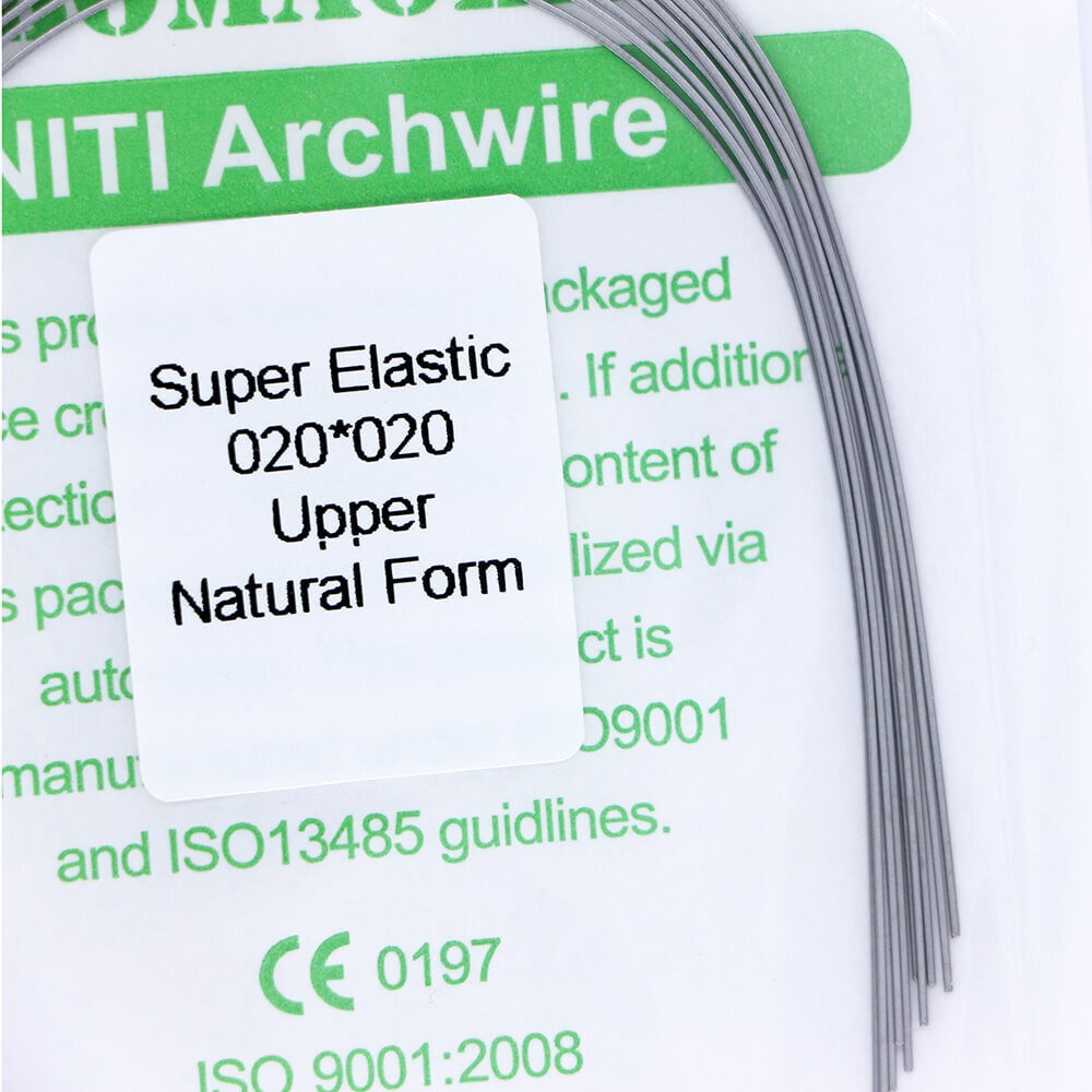 100×Dental Orthodontic Super Elastic Niti Rectangular Arch Wire Natural 20×20U