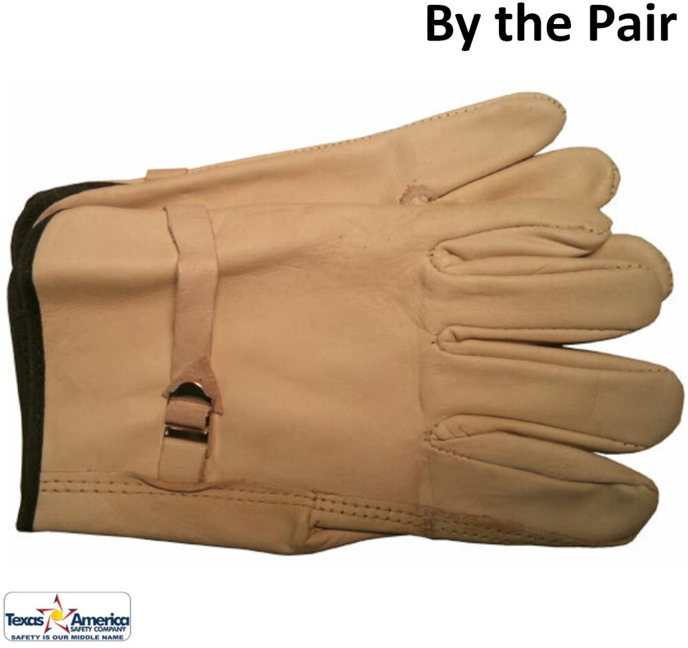 Cowhide Driver Gloves with Leather Pull Strap (Sold by the Pair)