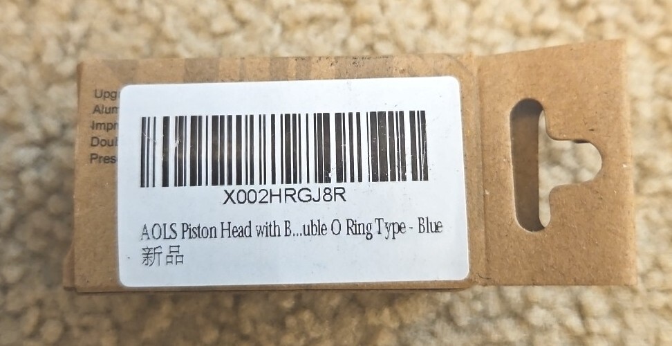 AOLS Piston Head with Ball Bearing Double O Ring Type - Blue