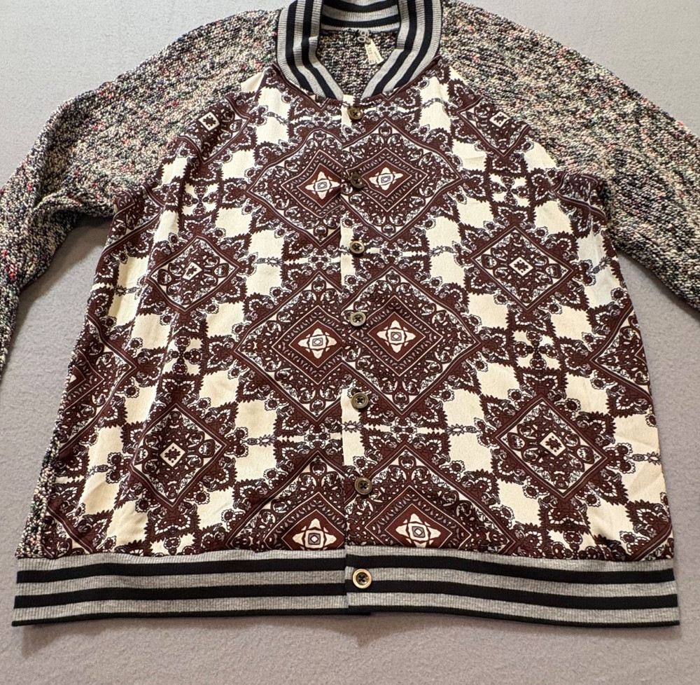 BKE by Buckle Cardigan Jacket XL Multicolor Knit Pattern Button Front Boho Retro