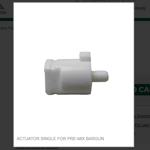 ACTUATOR SINGLE FOR PRE-MIX BARGUN #265-0083
