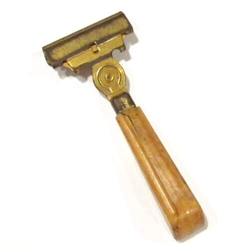 Vintage Eversharp Schick Razor Cracked Tan Handle Rusty