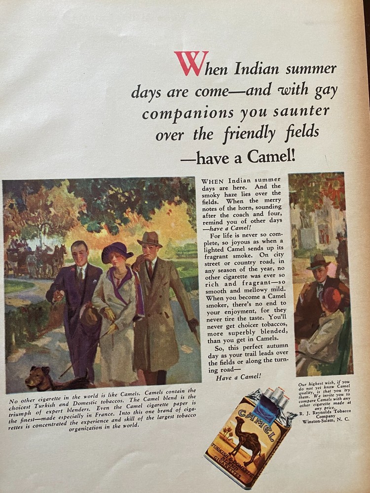 Camel Cigarettes, Full Page Vintage Print Ad